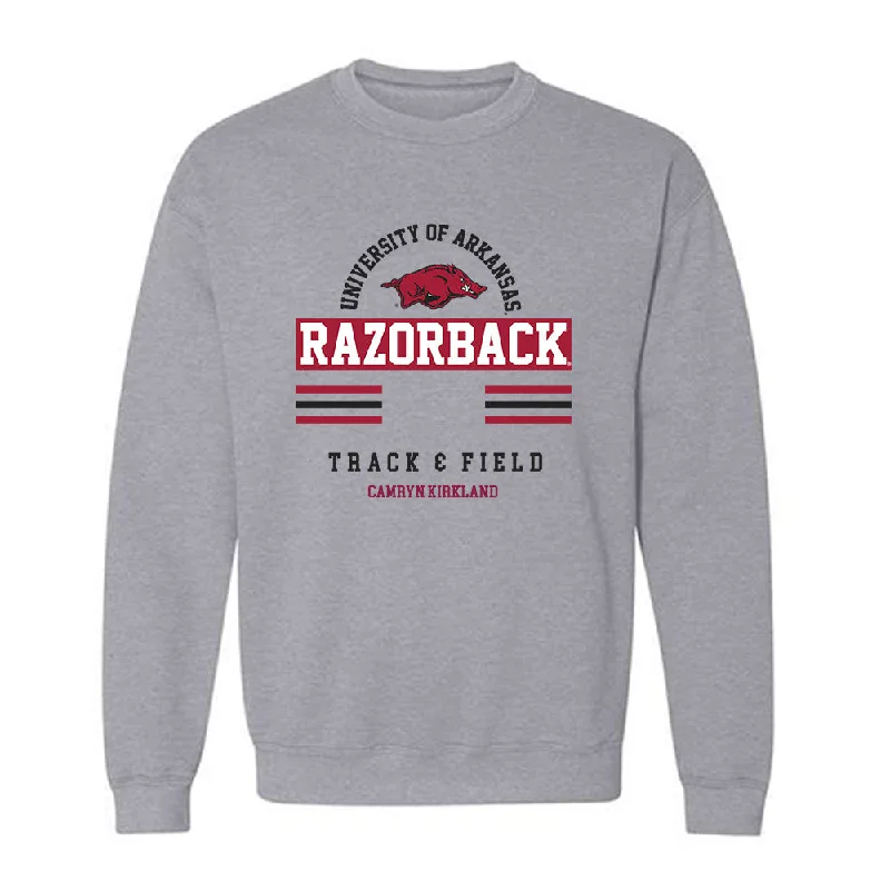 Arkansas - NCAA Women's Track & Field : camryn Kirkland - Classic Fashion Shersey Crewneck Sweatshirt Hoodie with Zipper Placket Modern Functional Arkansas - NCAA Women's Track & Field : camryn Kirkland - Classic Fashion Shersey Crewneck Sweatshirt Hoodie with Zipper Placket Modern Functional