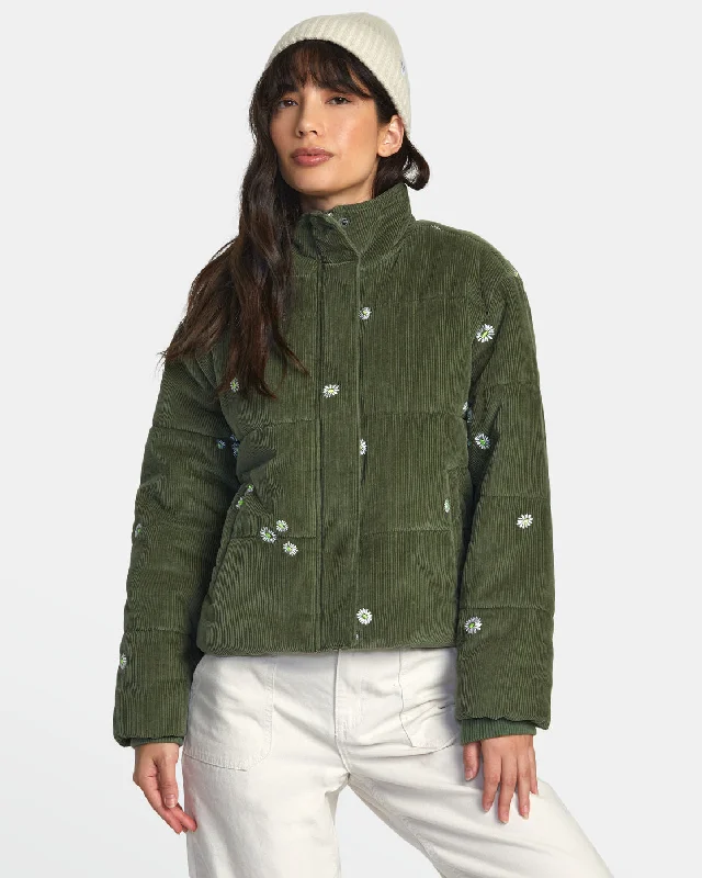 Eezeh Embroidered Puffer Jacket - Leaf Oversized Jacket Tailored Jacket Straight Jacket Eezeh Embroidered Puffer Jacket - Leaf Oversized Jacket Tailored Jacket Straight Jacket