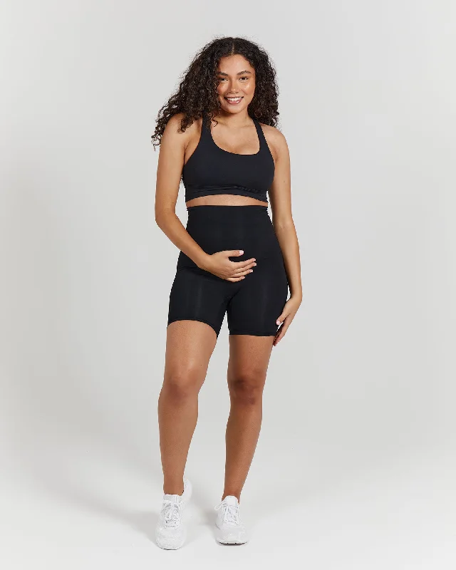 LUXE MATERNITY SHORTS - BLACK