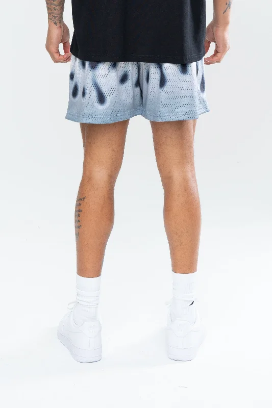 WHITE FLAME MESH SHORTS