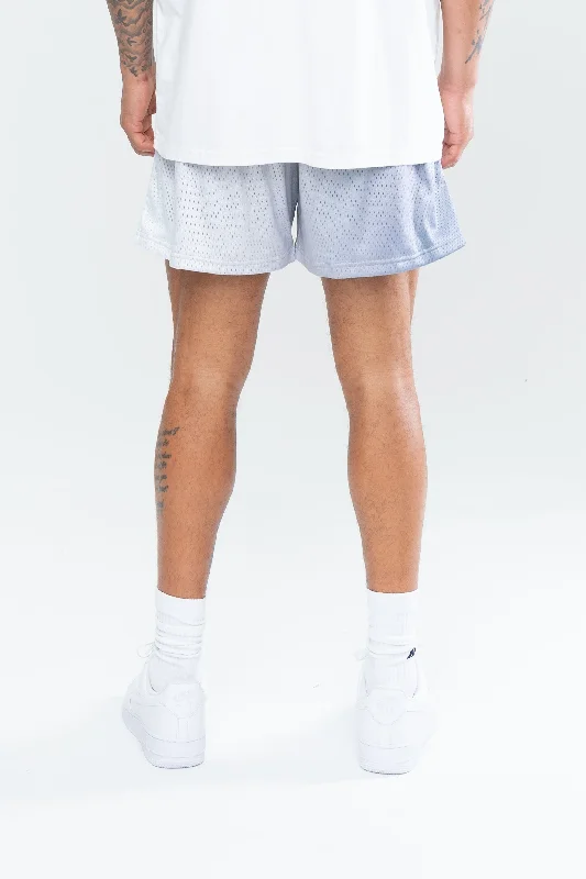 CROSS FLAME MESH SHORTS - CHROME