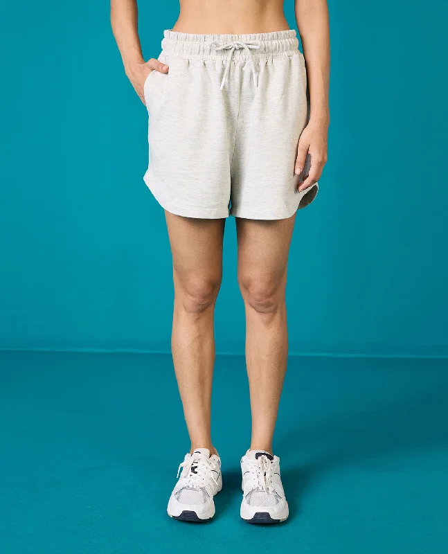 Nykd All Day  Knit Terry Shorts - NYLE503 - Ecru melange