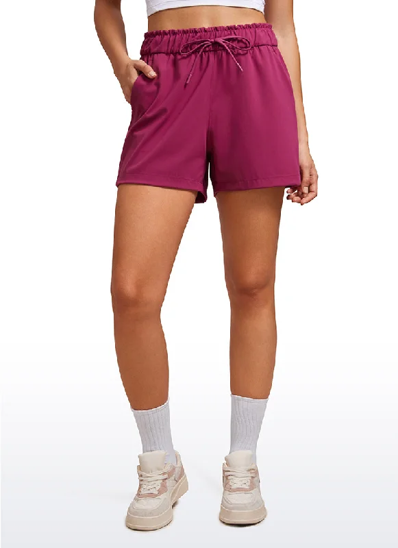 Stretch High-Rise Drawstring Shorts with Pockets 2.5""