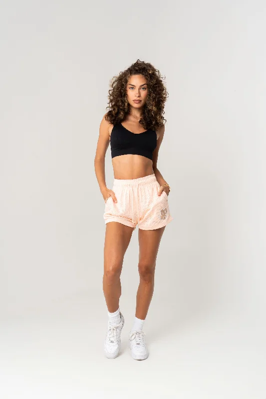 WOMEN'S ANNIVERSARY PATCH SHORTS - PEACH