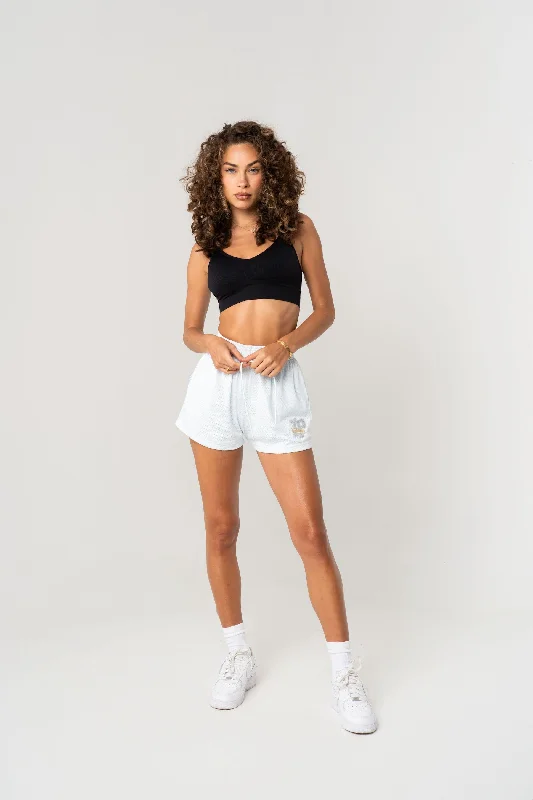 WOMEN'S ANNIVERSARY PATCH SHORTS - WHITE