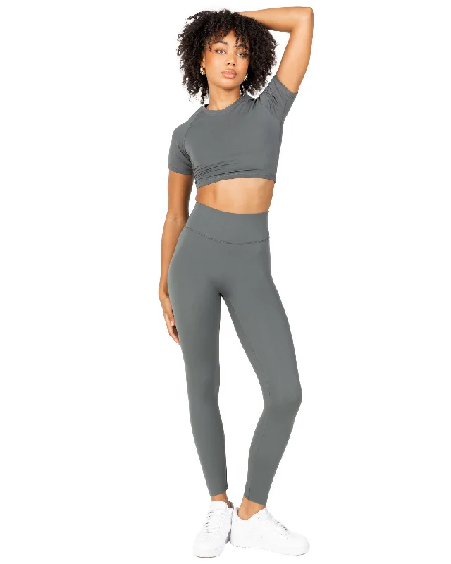 Aura Bonded Leggings - Cloud Grey