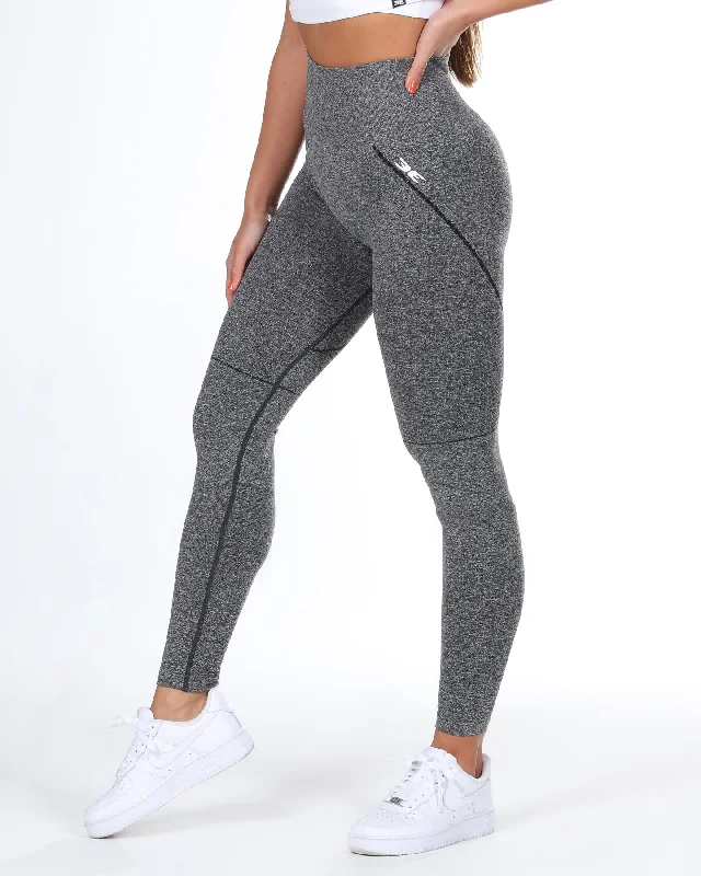 Elite Seamless Leggings - Heather Black