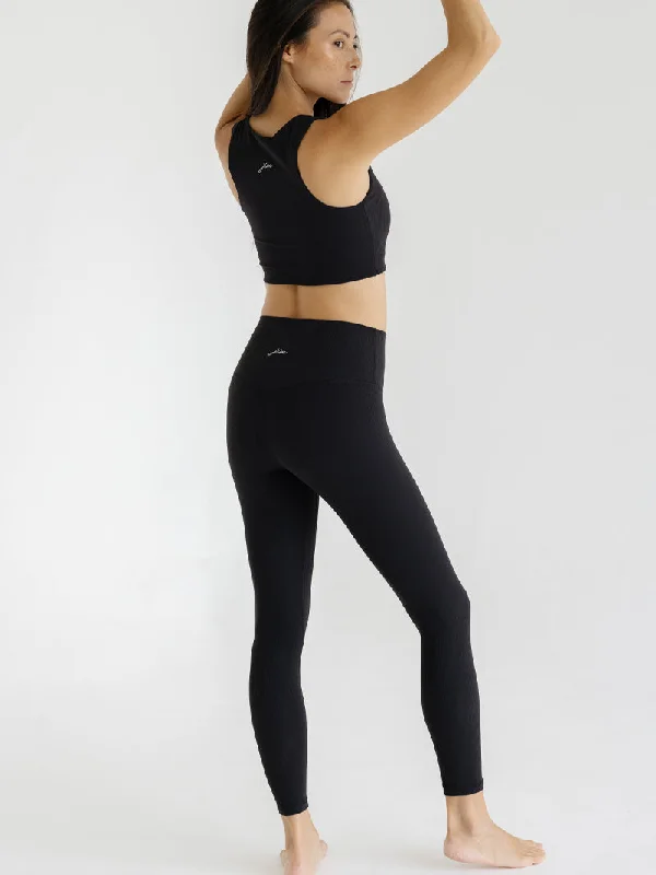 Unity Yoga Legging, Ribbed, Black