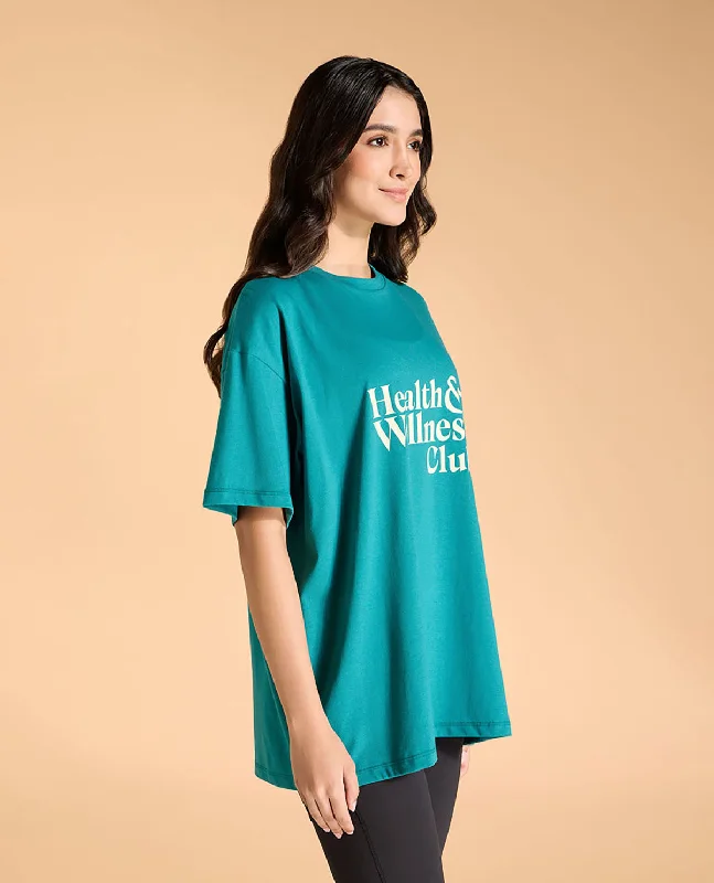 Cotton Oversized Printed Graphic Tshirt - Wellness Edition