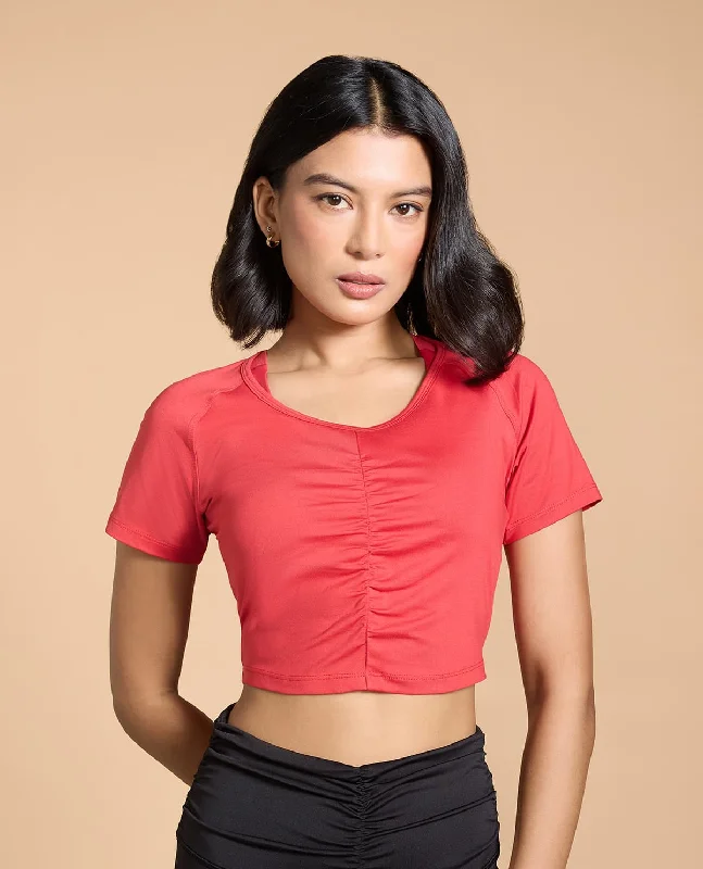 Feather Feel Ruched Crop Top