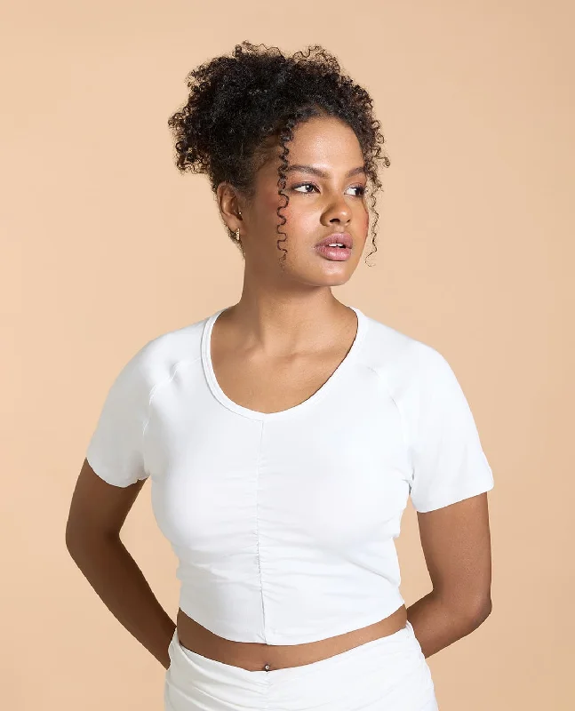 Feather Feel Ruched Crop Top