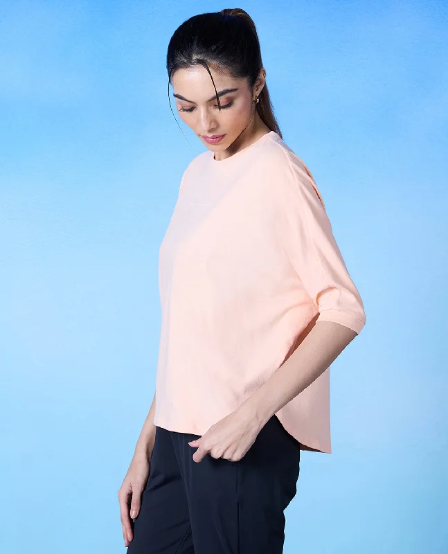 Nykd All Day Cotton Dolman Tee - NYLE278 - Peach parfait