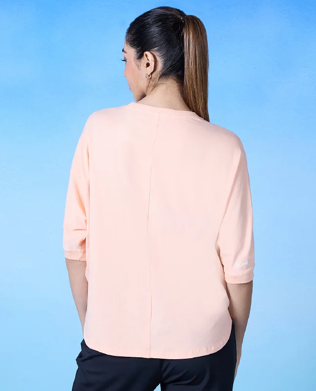 Nykd All Day Cotton Dolman Tee - NYLE278 - Peach parfait