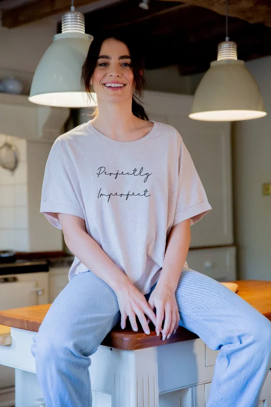 ""Perfectly Imperfect"" Rolled Sleeve Tee