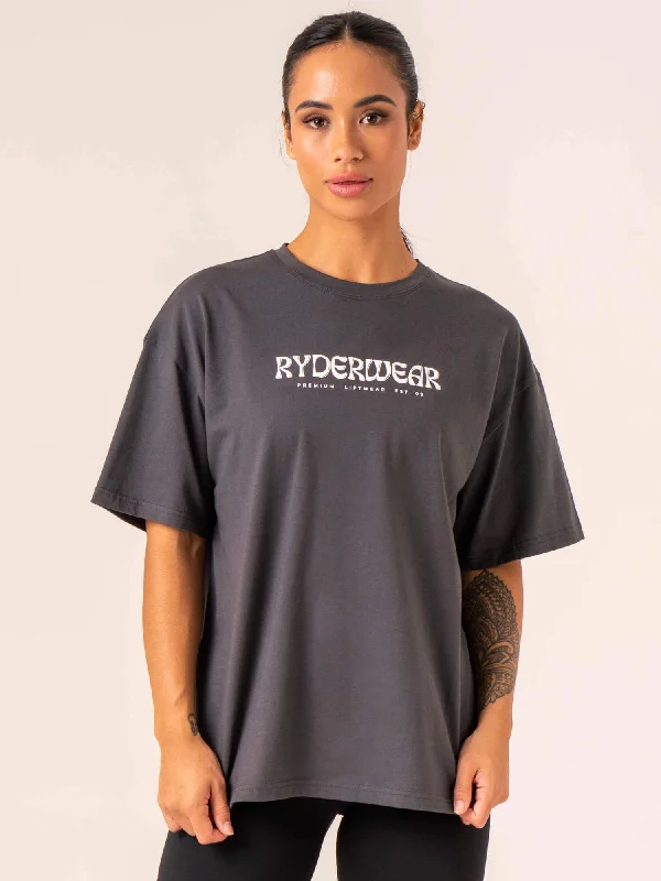 Retro Oversized T-Shirt - Charcoal