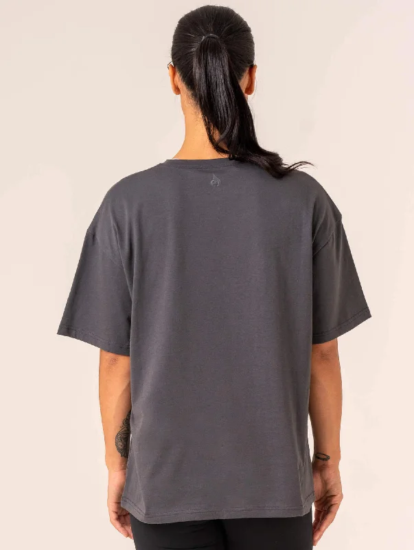 Retro Oversized T-Shirt - Charcoal