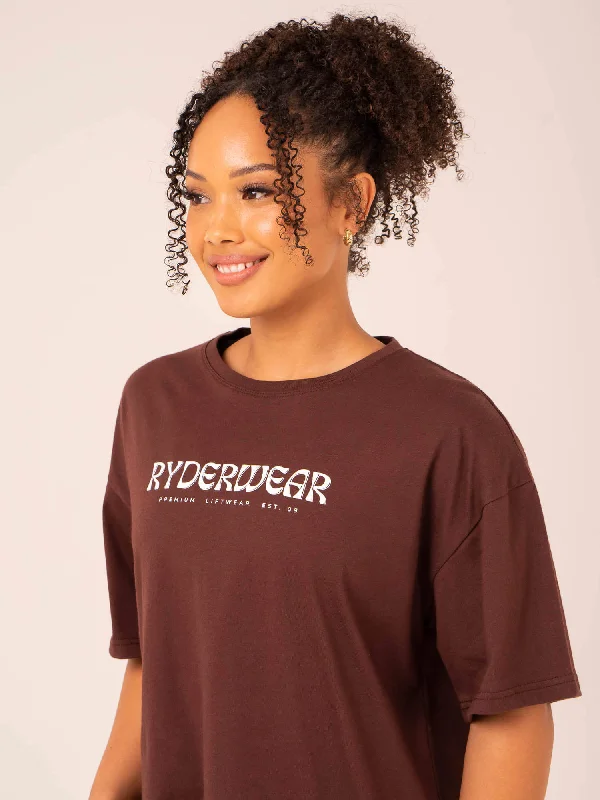 Retro Oversized T-Shirt - Chocolate