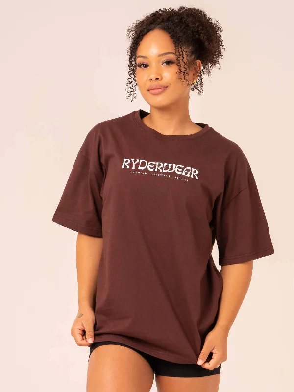 Retro Oversized T-Shirt - Chocolate