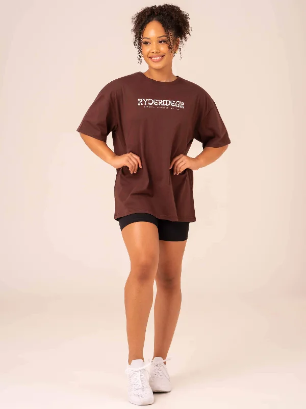 Retro Oversized T-Shirt - Chocolate