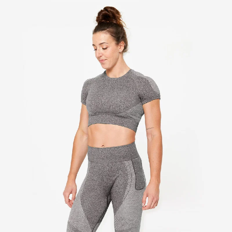 Seamless Short-Sleeved Cropped Fitness T-Shirt