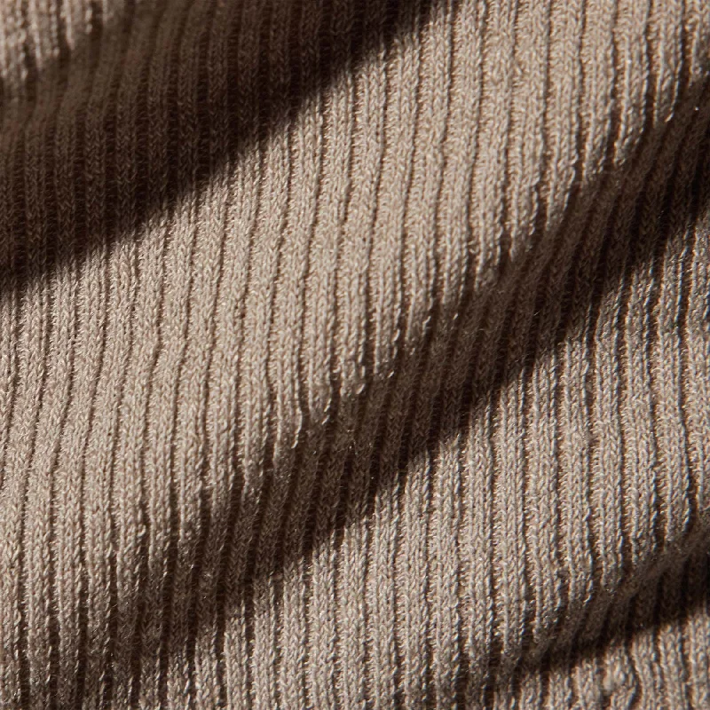 Stretch Linen Ribbed Tee - Mineral