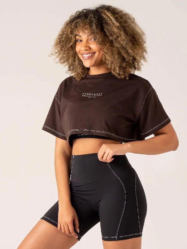 Stride Oversized Tee - Chocolate