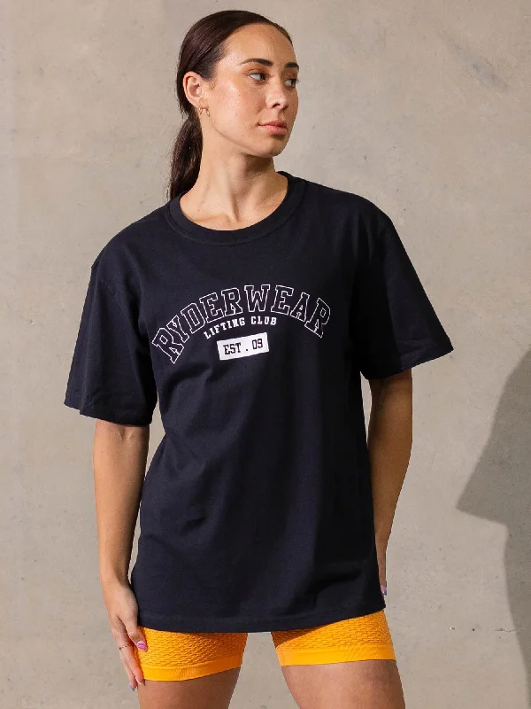 Varsity Oversized T-Shirt - Black