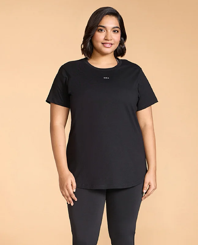 Women Solid Cotton Essential Hip Covering Top