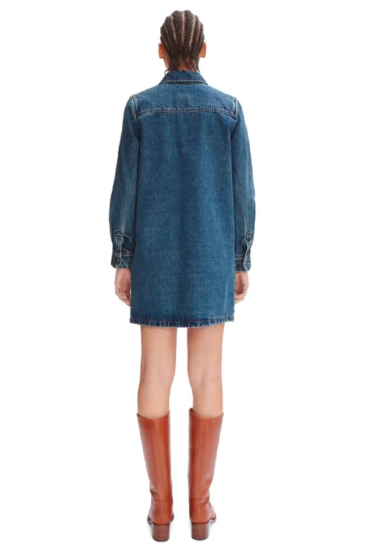 A.P.C.  Mia Longsleeve Denim Dress - Light Blue