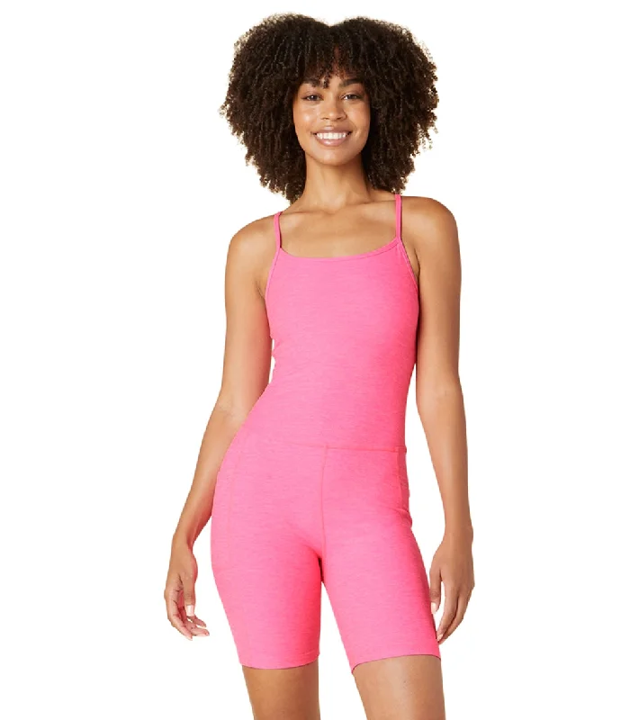 Beyond Yoga Spacedye Get In Gear Biker Jumpsuit Electric Pink Heather