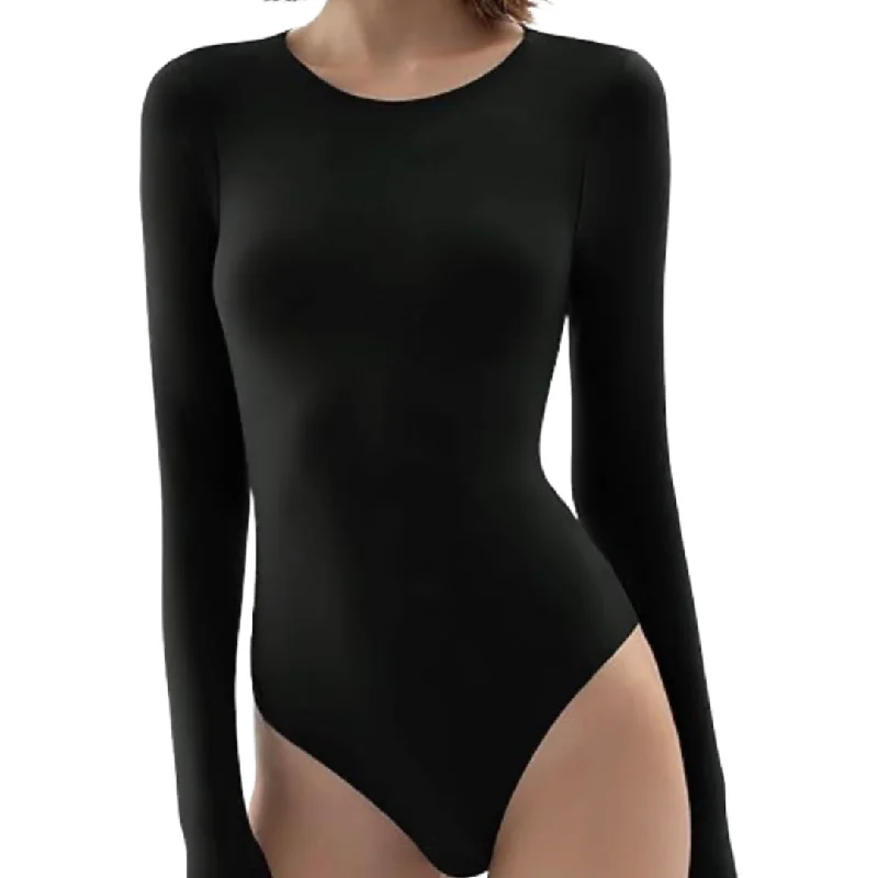 Black Long Sleeve Seamless Bodysuit