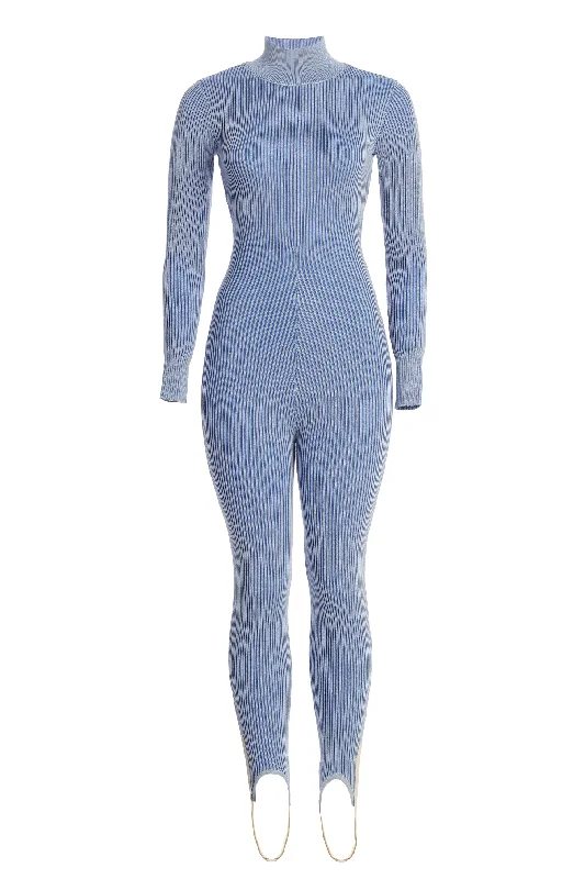 Blue In Control Stirrup Jumpsuit