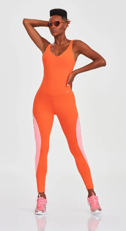 Jumpsuit NZ Round Neckline - Orange