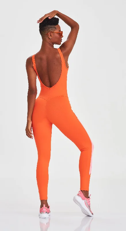 Jumpsuit NZ Round Neckline - Orange