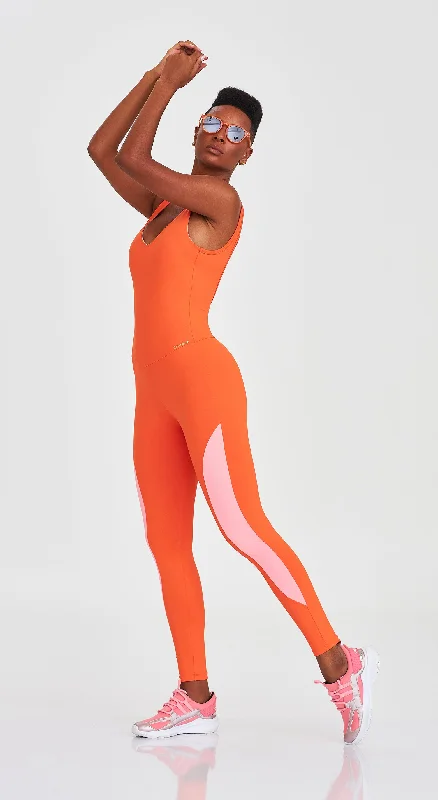 Jumpsuit NZ Round Neckline - Orange