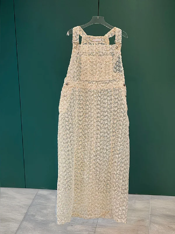 See-Through Embroidered Overall Dress