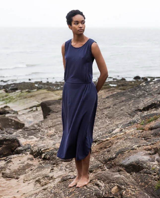 Mulberry Organic Cotton Dress In Navy