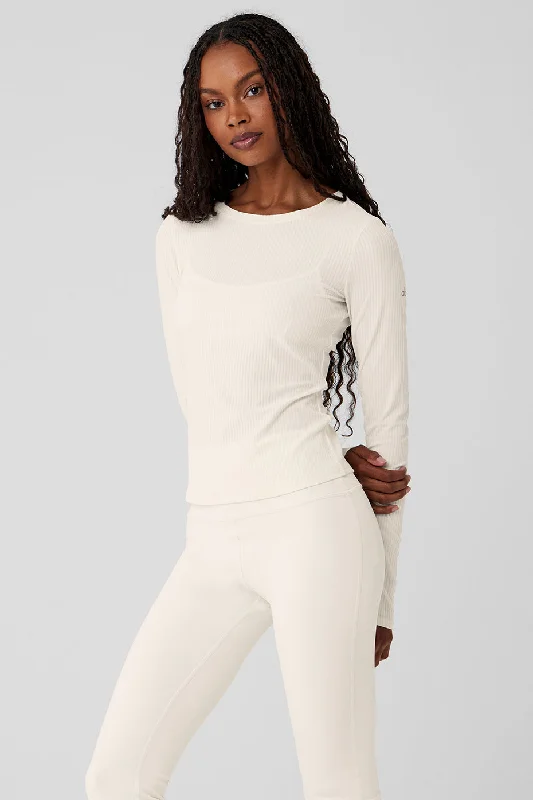 Ribbed Sea Coast Long Sleeve - Ivory