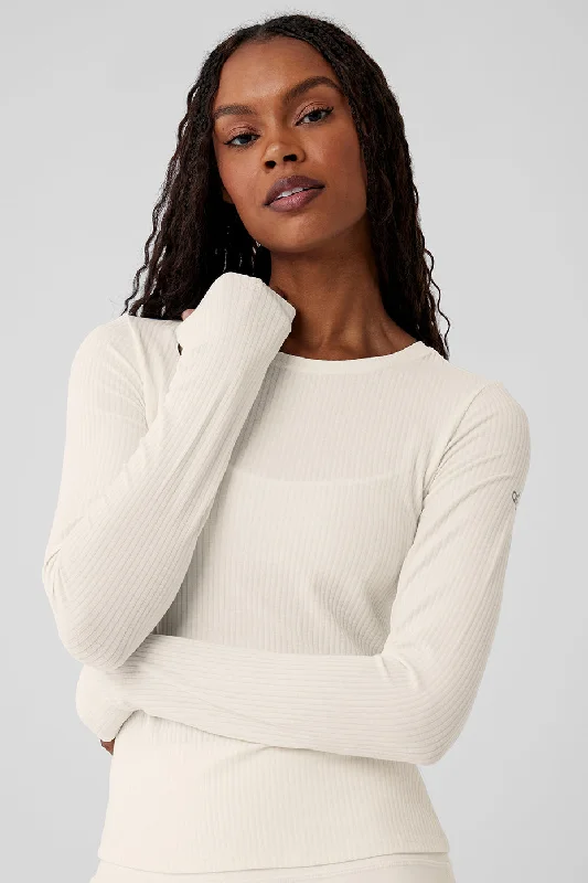 Ribbed Sea Coast Long Sleeve - Ivory