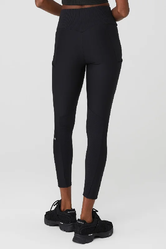 Ribbed Airlift High-Waist 7/8 Enchanted Legging - Black