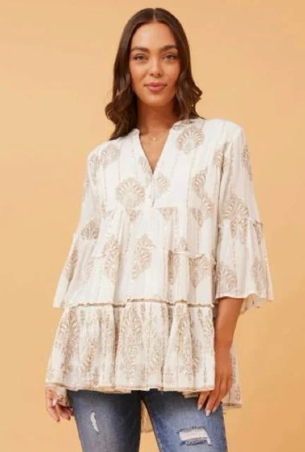 White Gold Boho Tunic