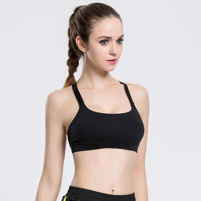 Black Cross-back Sports Bra for Women