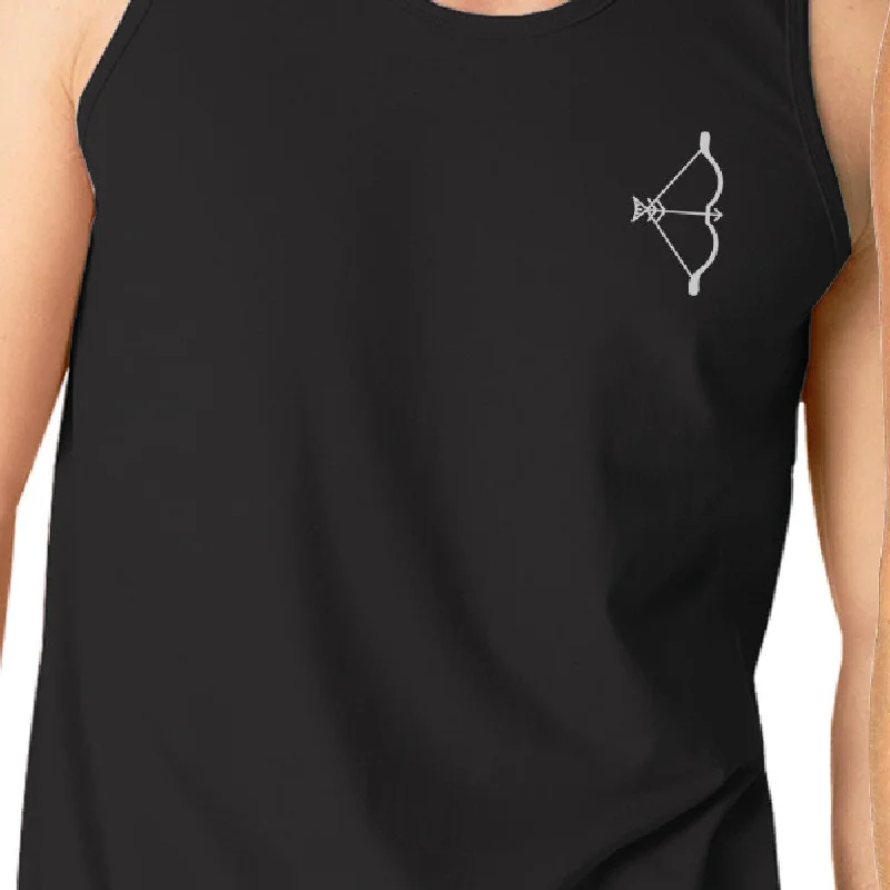 Bow And Arrow To Heart Target Matching Couple Black Tank Tops