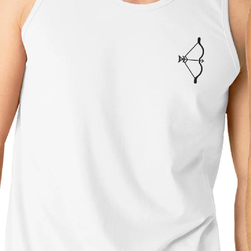 Bow And Arrow To Heart Target Matching Couple White Tank Tops