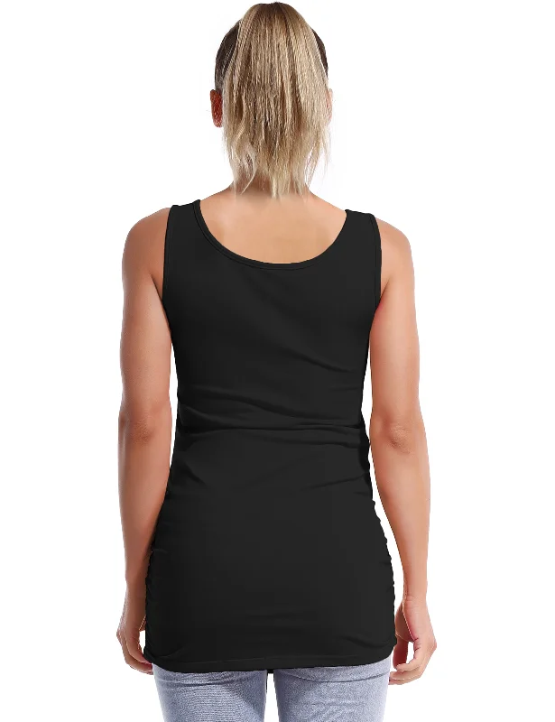 Maternity Side Shirred Tank Top black