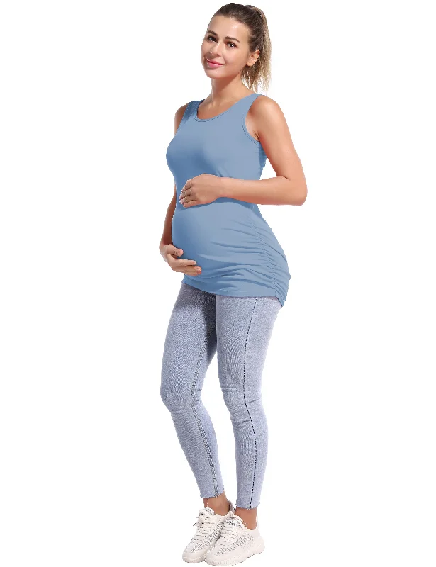 Maternity Side Shirred Tank Top electricblue