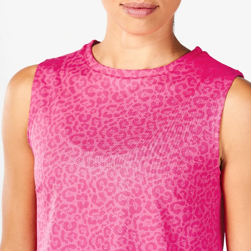 Core Crop Tank - Hot Pink Leopard