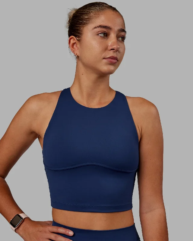 Enhance Shelf Bra Tank - Midnight Blue