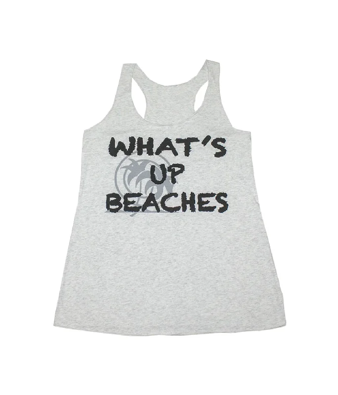 ""What's Up Beaches"" White Vintage Tank Top For Women