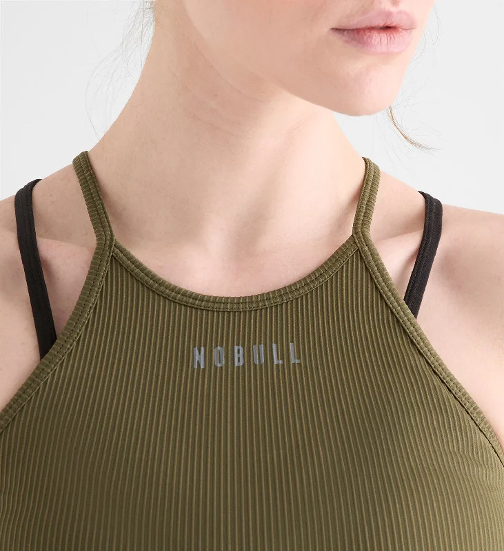 Women's NOBULL Ribbed Halter Crop Tank